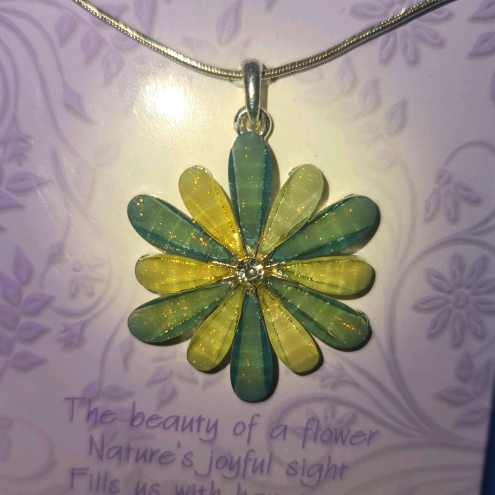 Sterling silver and glass flower